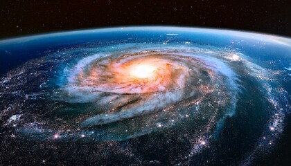 Obraz premium Imagen en 3D de la galaxia vista desde la estación espacial internacional; nebulosa