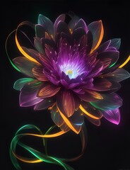 lotus flower on black