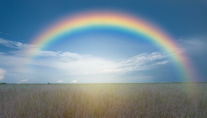 Naklejka premium 비온 뒤 무지개가 뜬 하늘