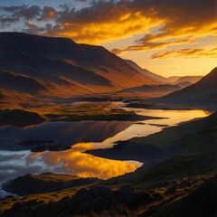 sunset in the mountains