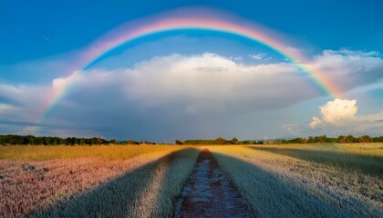 비온 뒤 무지개가 뜬 하늘