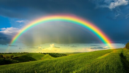 비온 뒤 무지개가 뜬 하늘