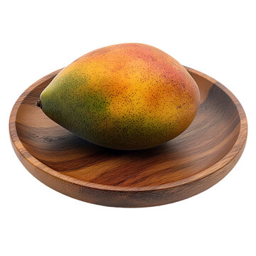 recommend clip art: Mango on Wooden Plate on transparent background