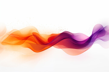 An abstract of wave shape from purple and orange particles isolated on white background