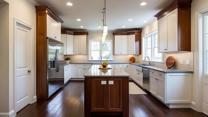Contemporary kitchen with glossy finishes and elegant modern design elements