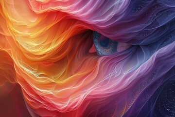 Obraz premium surreal AI-generated fractal designs in vibrant, shifting hues, free for text