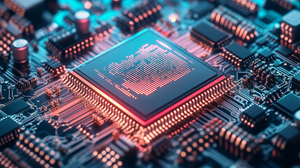 Fototapeta premium The mood should be sleek, precise, and modern, representing the silent but powerful world of digital circuits and their role in driving technology forward