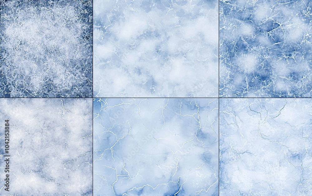 Aufkleber textures of ice and frost create a mesmerizing pattern in subtle shades of blue and white during a w