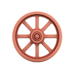 Obraz premium Vintage wheel with eight spokes, ideal for design and illustration, white isolate background.