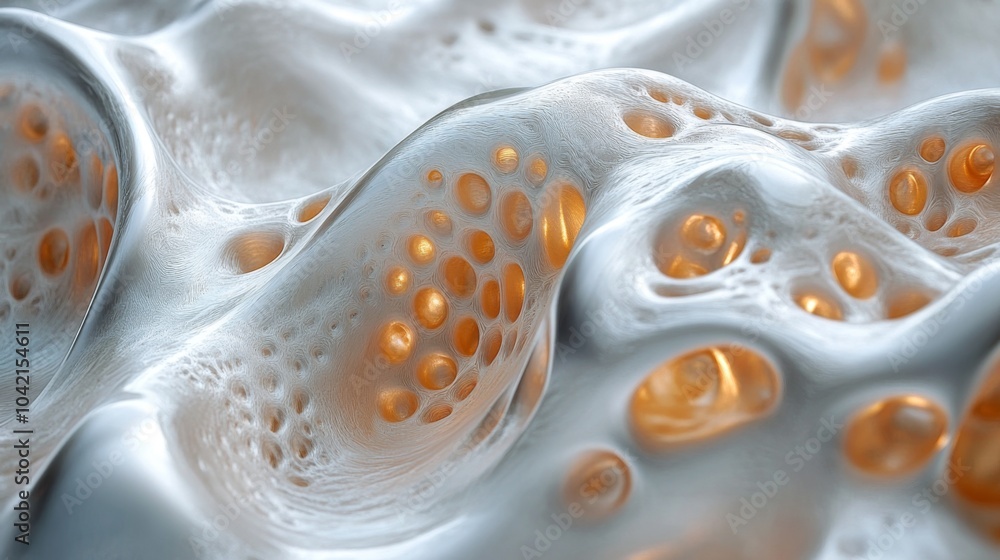 Poster a close-up view reveals an intricate textured surface featuring translucent waves and glowing elemen