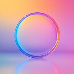 Luminous Circle Against a Colorful Gradient Backdrop