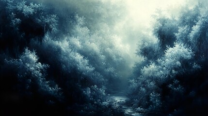 Obraz premium Enchanted Forest Path: A Dreamy Landscape Painting