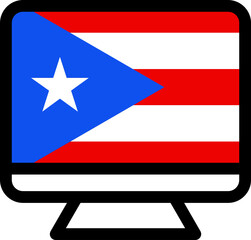Puerto Rico flag icon on Monitor