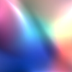 Vector illustration holographic background with bright highlights in neon blue, orange, purple and green colors