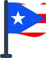 Puerto Rico Flag Rounded