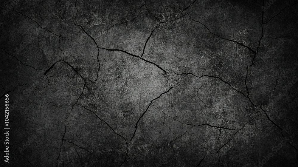 Aufkleber dark textured wall featuring deep cracks, perfect for background use or artistic projects emphasizin