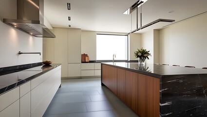Luxury minimalist kitchen with sleek modern fixtures and elegant design