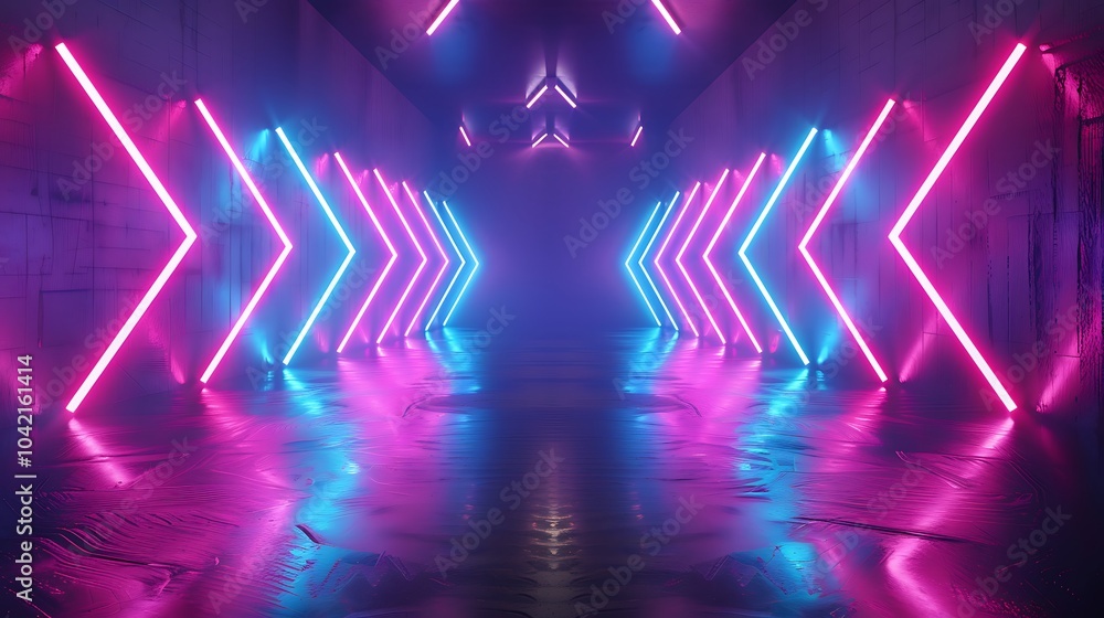 Poster abstract background with neon lights, futuristic design