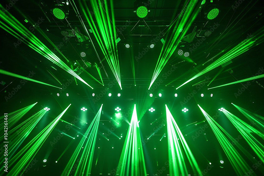 Poster background image with green stage lights and beams