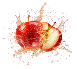 PNG 2 apples explosion fruit food refreshing.