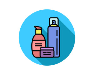 Beauty, Body Care and Cosmetics. Vector Linear Flat Icons and Design Elements