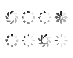 Collection Loading bar status icon. Vector illustration. Set of vector loaded icons. Download progress. Donload or Upload.