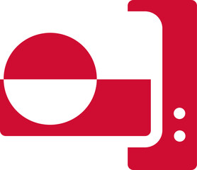 Monitor and CPU icon Greenland Flag