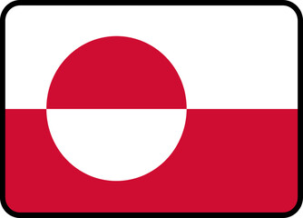 Greenland Flag Rounded Rectangle Icon