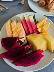 Fruit salad on a plate