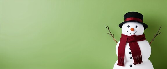 Christmas Frame Banner: Charming Snowman and Festive Elegance