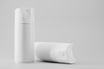 can of air freshener mockup on white background. 3d rendering