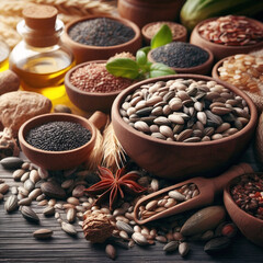 Obraz premium Wide selection of different&nbsp;seeds food