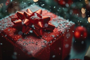 festive gift box close-up