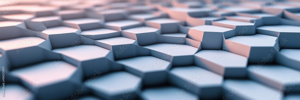 Poster Layered hexagons create a visually captivating abstract pattern that emphasizes depth and geometric precision, inviting exploration of form. Generative AI