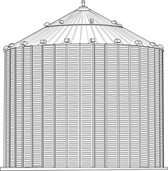 Grain Bin Vector File,Feed Bin Vector,Farming Vector,Feed Storage Vector © Loveleen