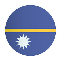 Fototapeta premium Republic of the Nauru National Flag. Coutry identity circle badge