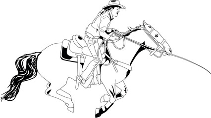 Breakaway Roping Vector file, rodeo cowboy western Vector cut file