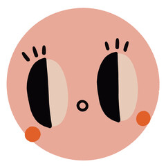 Vector hand drawn cartoon illustration cute planet Venus with smiling face