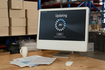 Software update on computer for modish version of device software upgrade