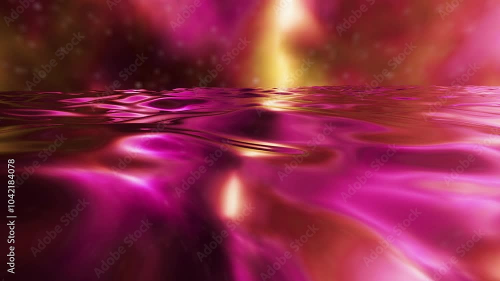 Poster red liquid abstract organic form, seamless loop animation