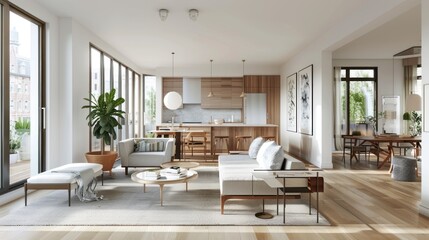 Fototapeta premium Modern Living Room with a View