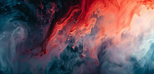 Vibrant colors of red and blue blend seamlessly, creating a mesmerizing abstract composition that evokes a sense of movement and fluidity, perfect for artistic use
