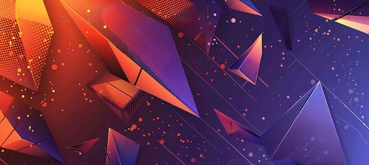 An eye-catching background featuring an interplay of purple and orange geometric patterns, evoking a sense of modernity and artistic flair for graphic design.