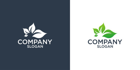 green leaf logo design vector