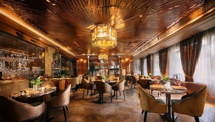 고급스러운 레스토랑의 실내 모습