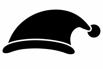 Santa hat silhouette vector illustration, Christmas santa cap