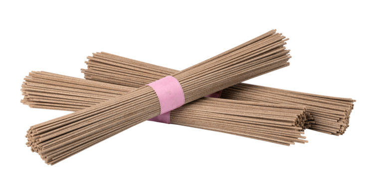 Uncooked soba noodles isolated. png file