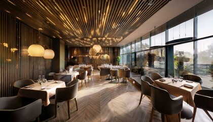 고급스러운 레스토랑의 실내 모습