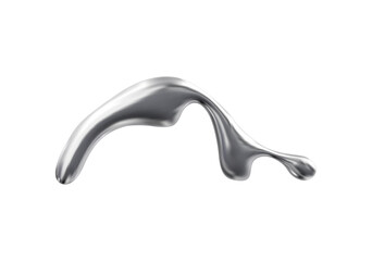 Vector illustration of abstract shape in chrome liquid Y2K style.