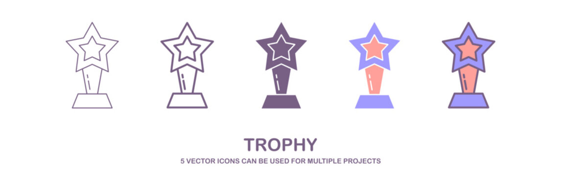 Cup and ribbon linear icon. trophy vector sign. Line customizable illustration. Contour symbol. Vector isolated outline drawing. Editable vector